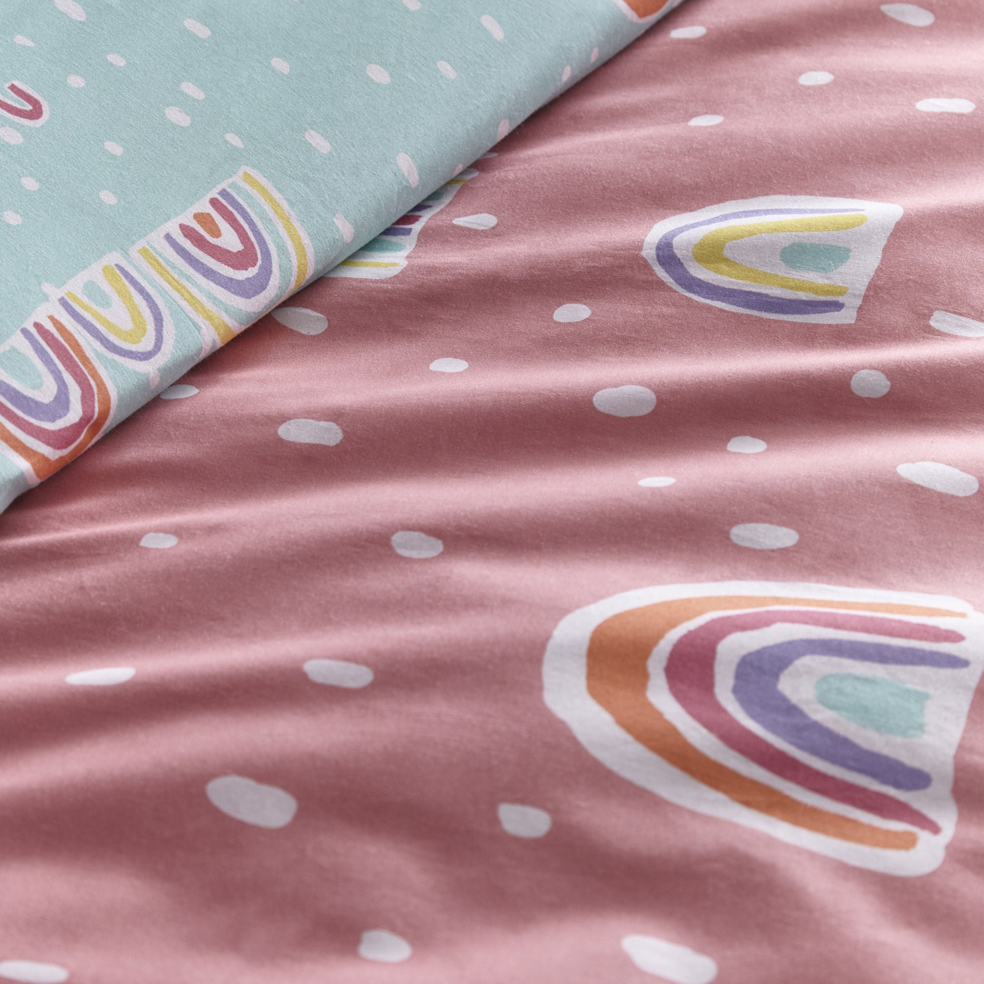 Rainbow Pom Duvet Cover Set by Appletree Kids in Multicolour - Duvet Cover Set - Appletree Kids