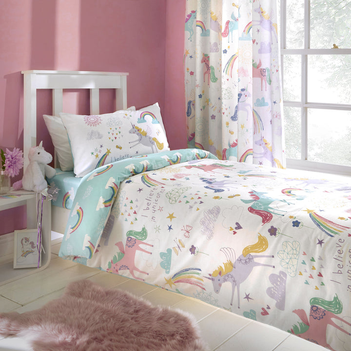 Rainbow Unicorn Duvet Cover Set by Bedlam in Multicolour - Duvet Cover Set - Bedlam