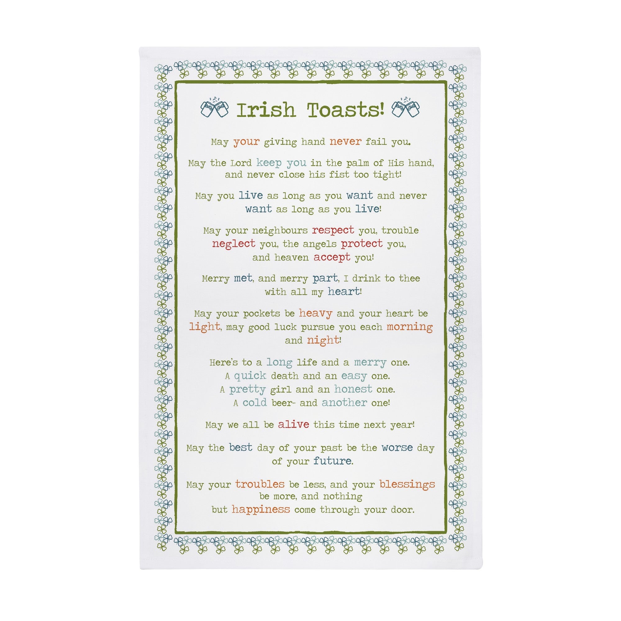 Ulster Weavers Cotton Tea Towel - Irish Toasts (100% Cotton) - Tea Towel - Ulster Weavers