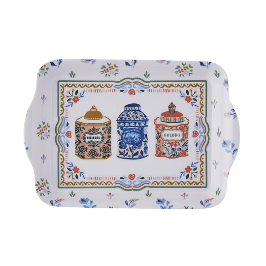 Tea Tins Scatter Tray in Multicolour