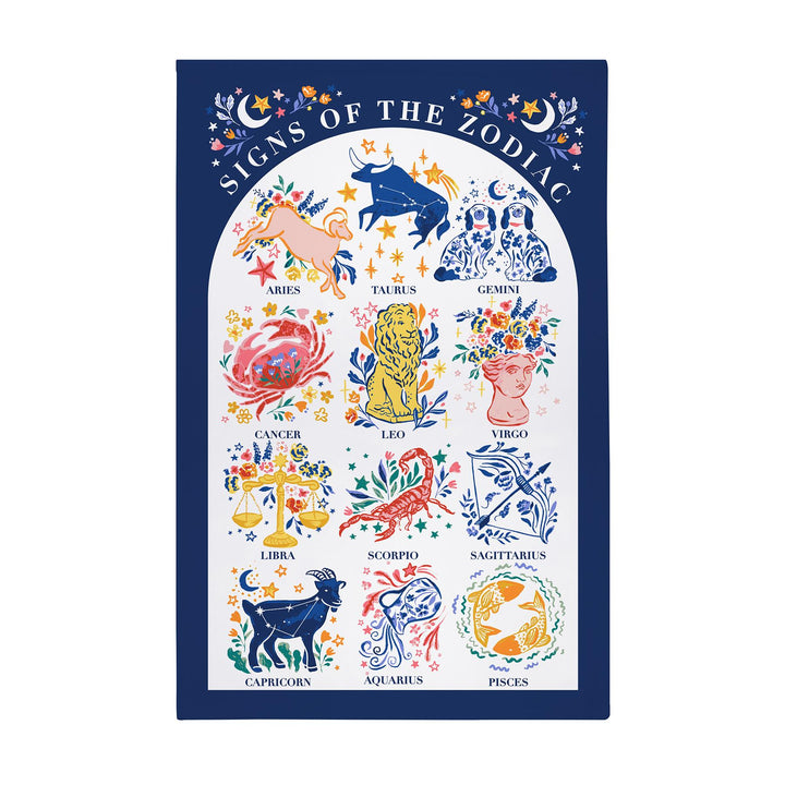 Ulster Weavers Zodiac Signs Tea Towel - Cotton One Size in Blue - Tea Towel - Ulster Weavers