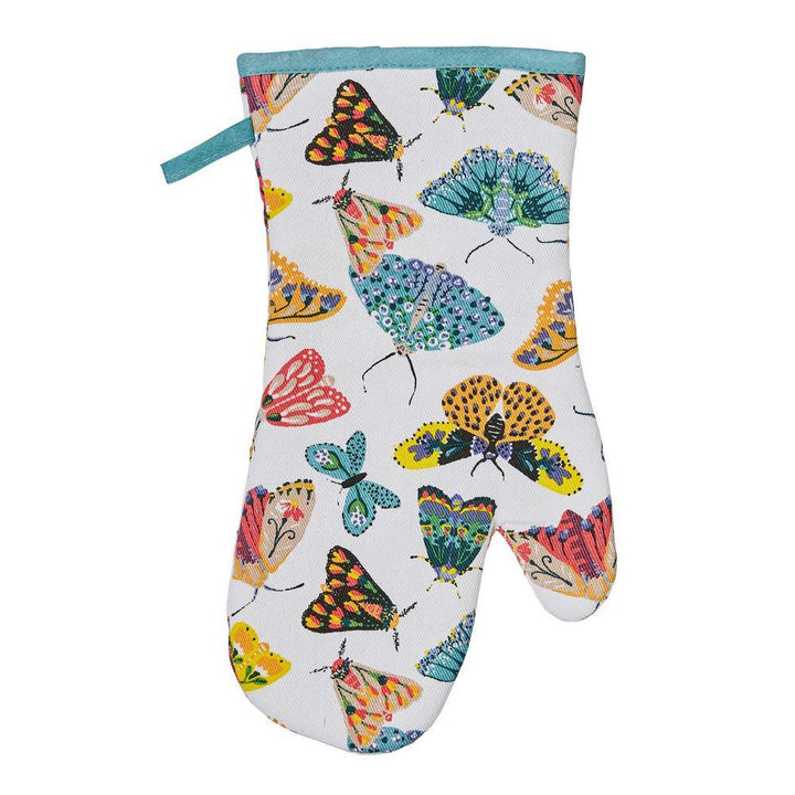 Ulster Weavers Gauntlet Single Oven Glove - Butterfly House (100% Cotton Outer; 100% Polyester wadding; CE marked, Multicolour) - Gauntlet Oven Glove - Ulster Weavers