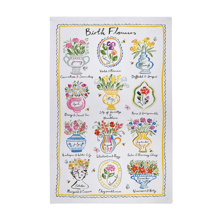 Ulster Weavers Birth Flowers Tea Towel - Cotton One Size in Multi - Tea Towel - Ulster Weavers