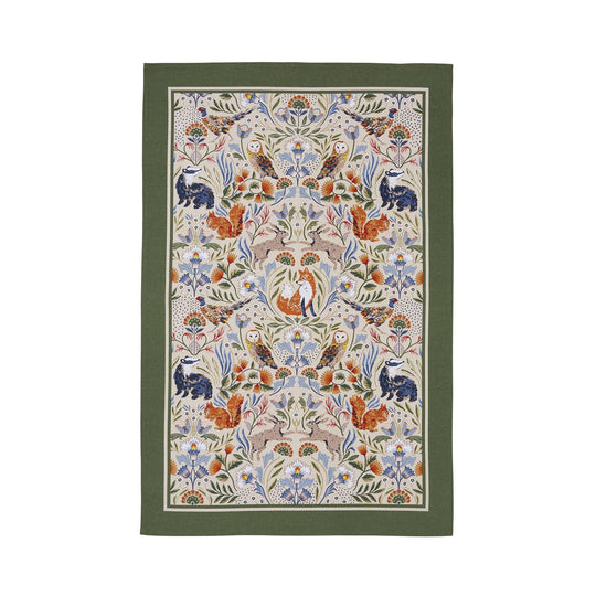 Blackthorn Cotton Tea Towel in Beige