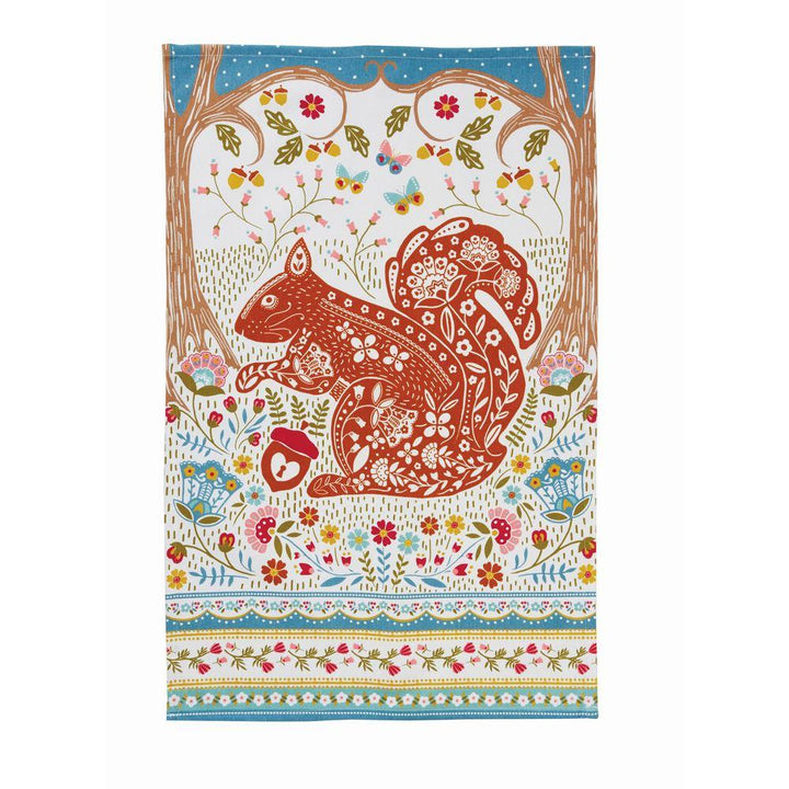 Ulster Weavers Cotton Tea Towel - Woodland Squirrel (100% Cotton, Blue) - Tea Towel - Ulster Weavers