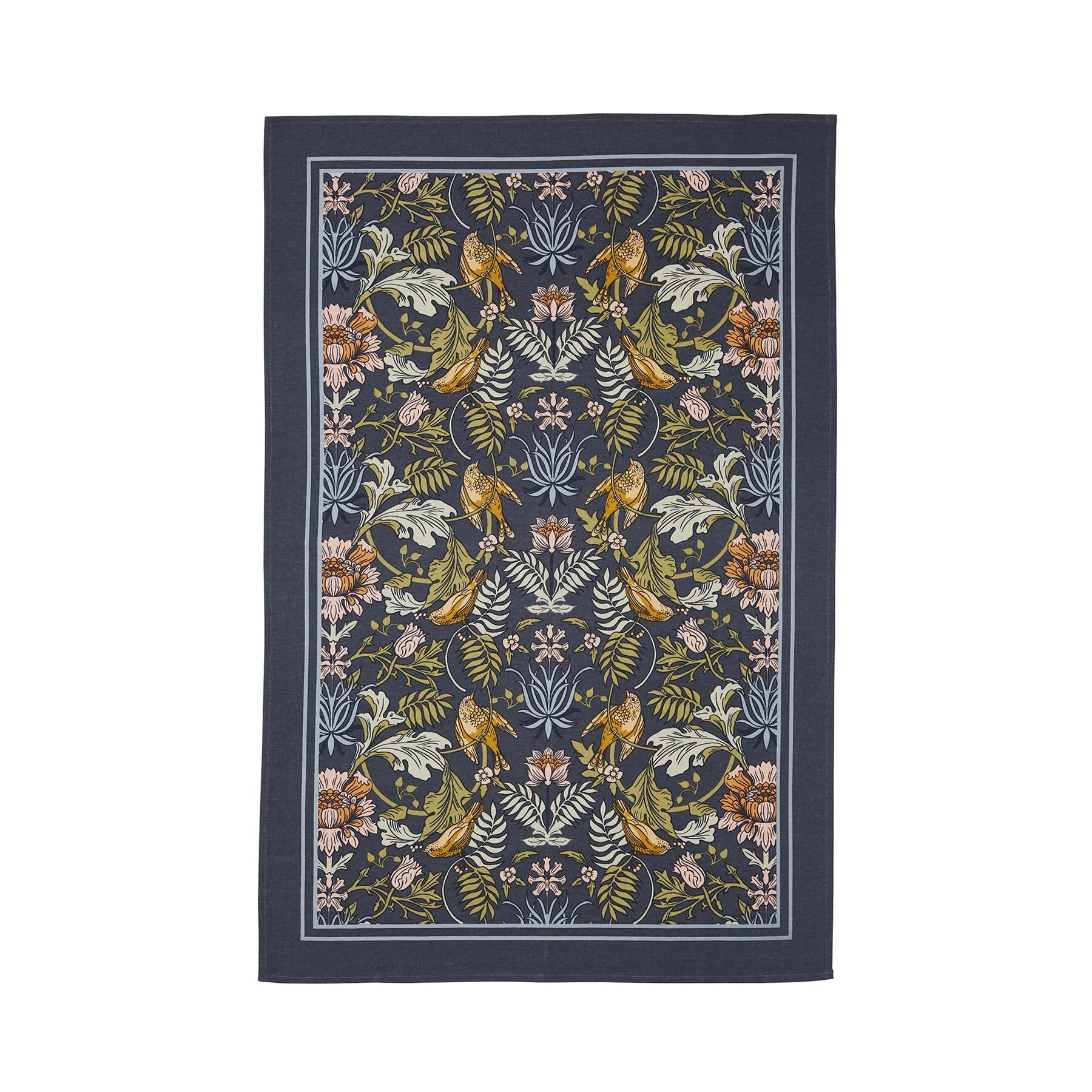 Ulster Weavers Finch & Flower Tea Towel - Cotton One Size in Navy - Tea Towel - Ulster Weavers