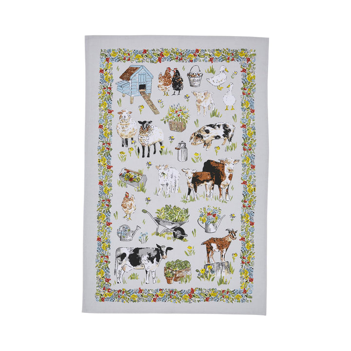 Ulster Weavers Portman Farm Tea Towel - Cotton One Size in Grey - Tea Towel - Ulster Weavers