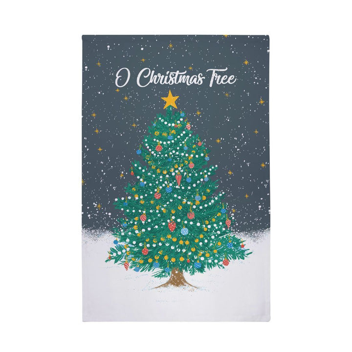 Ulster Weavers Recycled Cotton Blend Tea Towel - O Christmas Tree (Blue) -  - Ulster Weavers