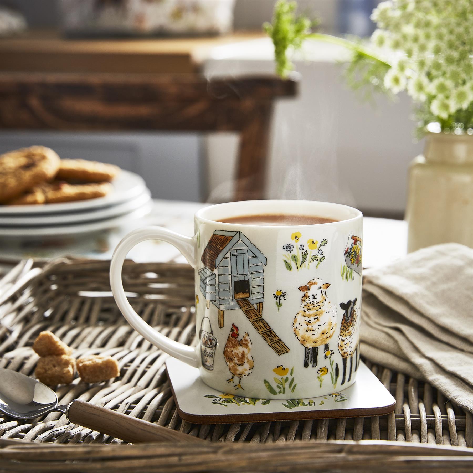 Ulster Weavers Portman Farm Mug - New Bone China 250ml in Grey - Mug - Ulster Weavers