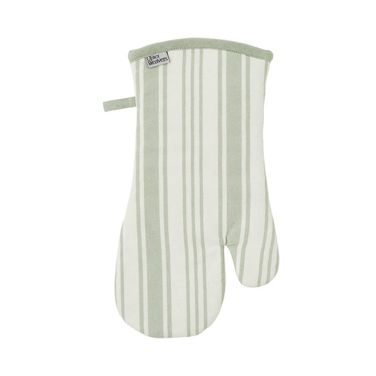 Sage Stripe Gauntlet Oven Glove in Sage