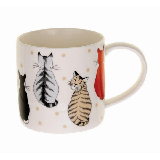 Cats In Waiting Bone China Mug in Orange
