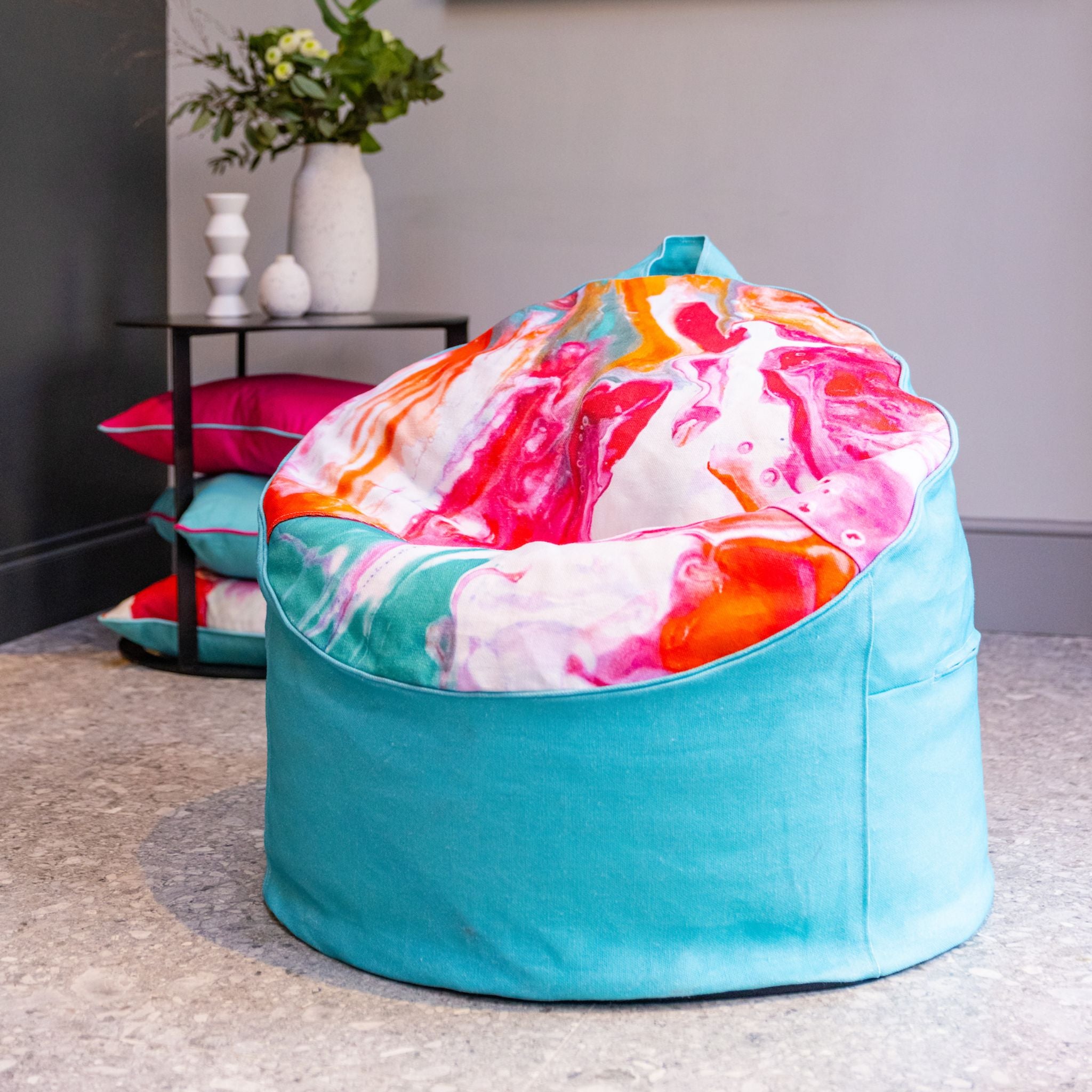 Ulster Weavers Cardinal Marble Bean Bag Chair (Linen Blend, Cerise Pink) -  - Ulster Weavers