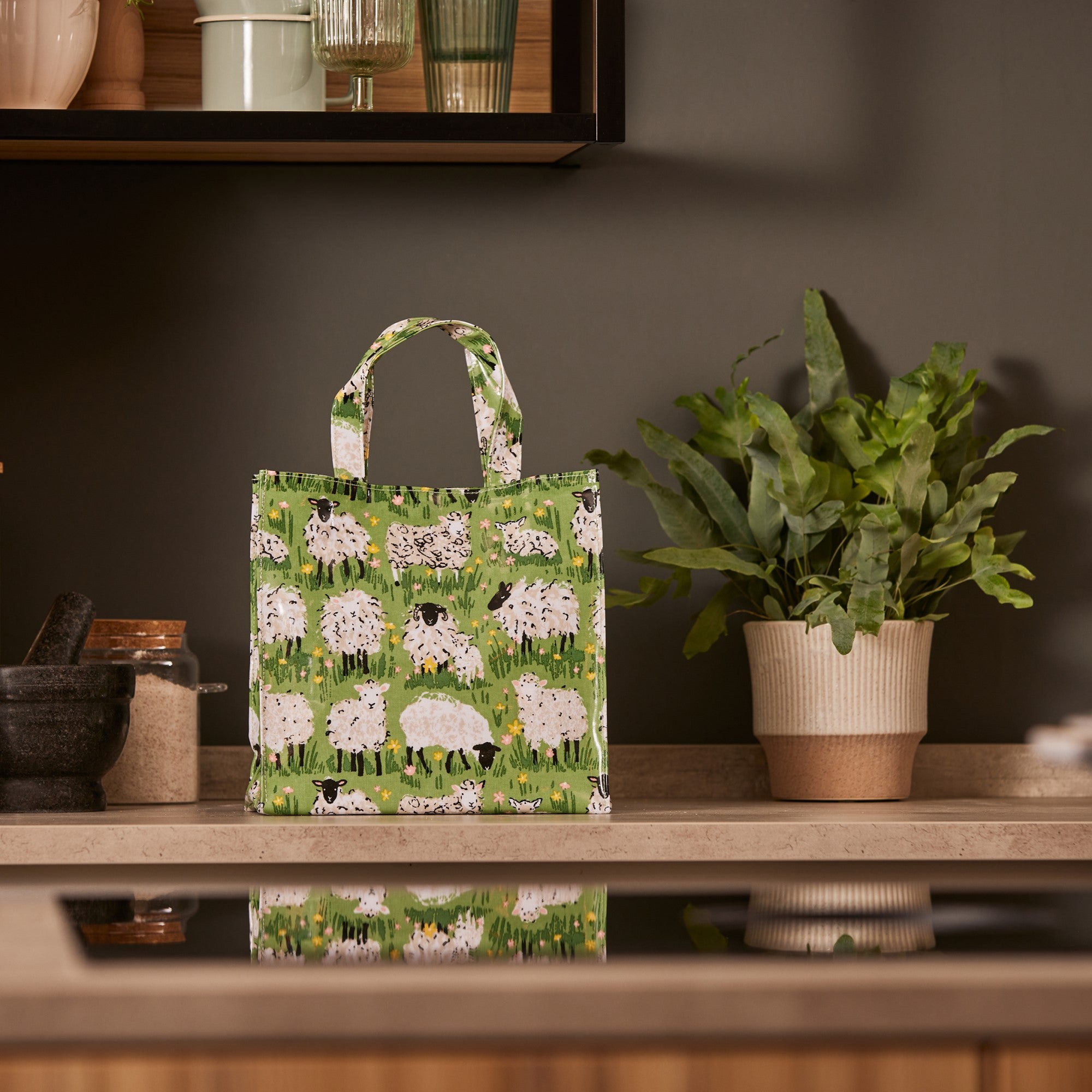 Ulster Weavers Woolly Sheep PVC Bag - Small in Green - Bag - Ulster Weavers