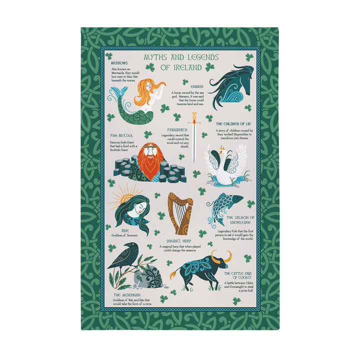 Ulster Weavers Myths & Legends Tea Towel - Cotton One Size in Green - Tea Towel - Ulster Weavers