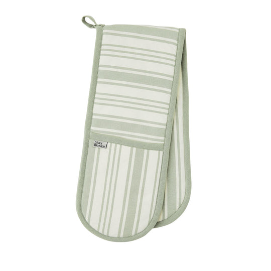 Sage Stripe Double Oven Glove in Sage