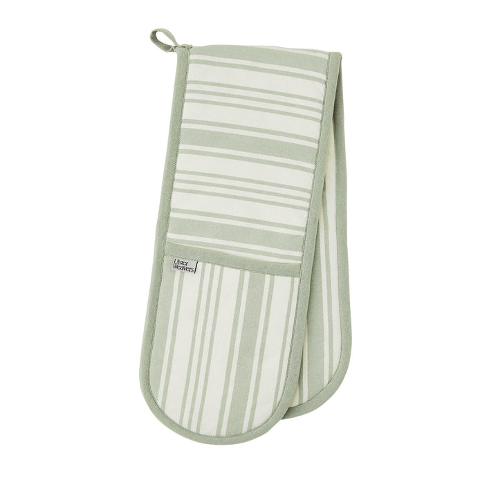 Ulster Weavers Sage Stripe Double Oven Glove One Size in Sage - Double Oven Glove - Ulster Weavers