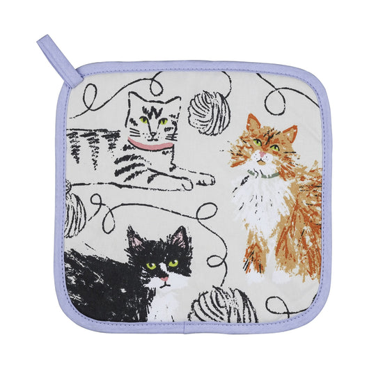 Feline Friends Pot Mat in Grey