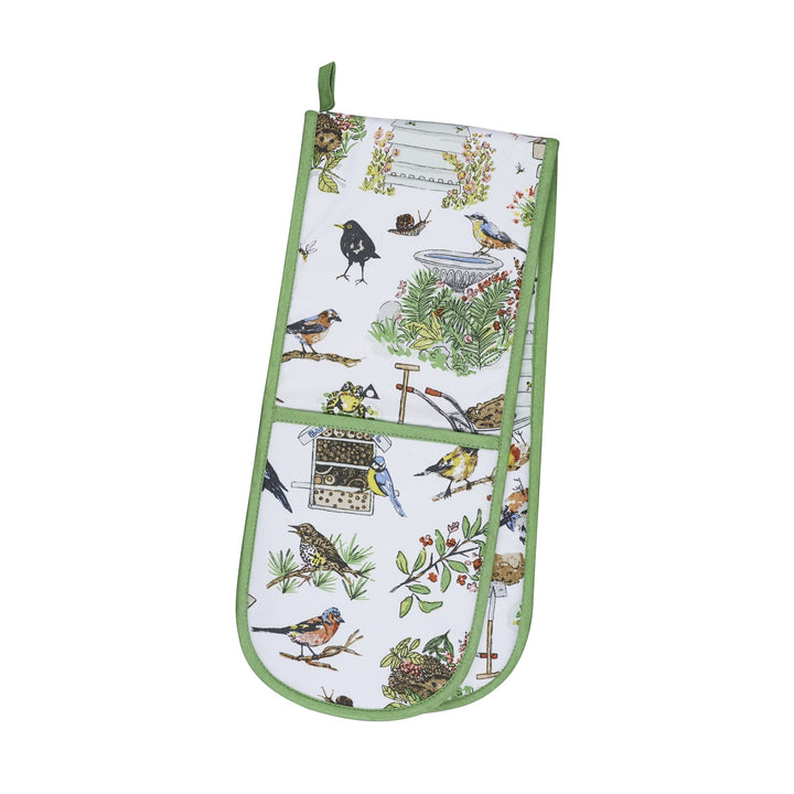 Ulster Weavers Garden Birds Double Oven Glove One Size in Green