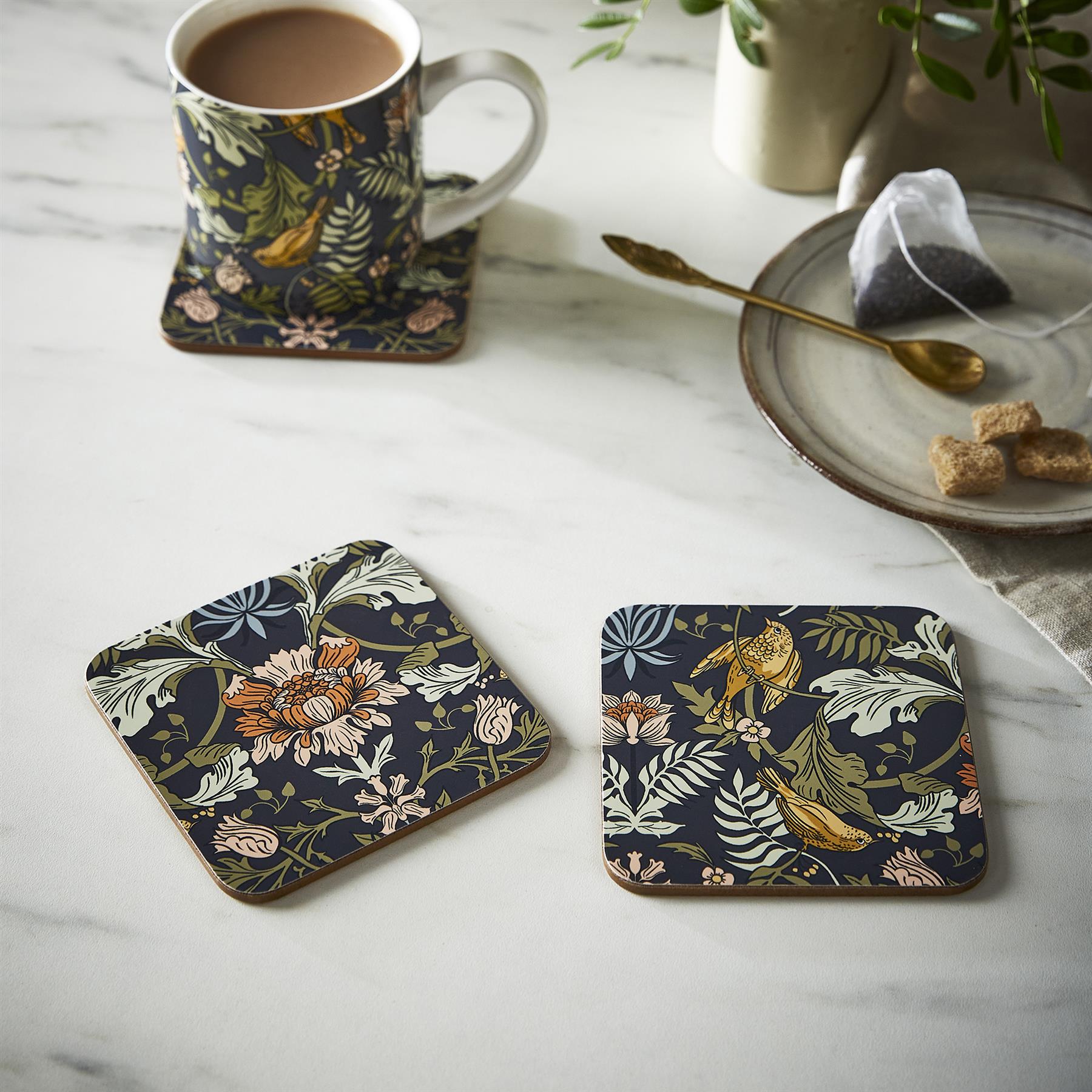 Ulster Weavers Finch & Flower Mug - New Bone China 250ml in Navy - Mug - Ulster Weavers