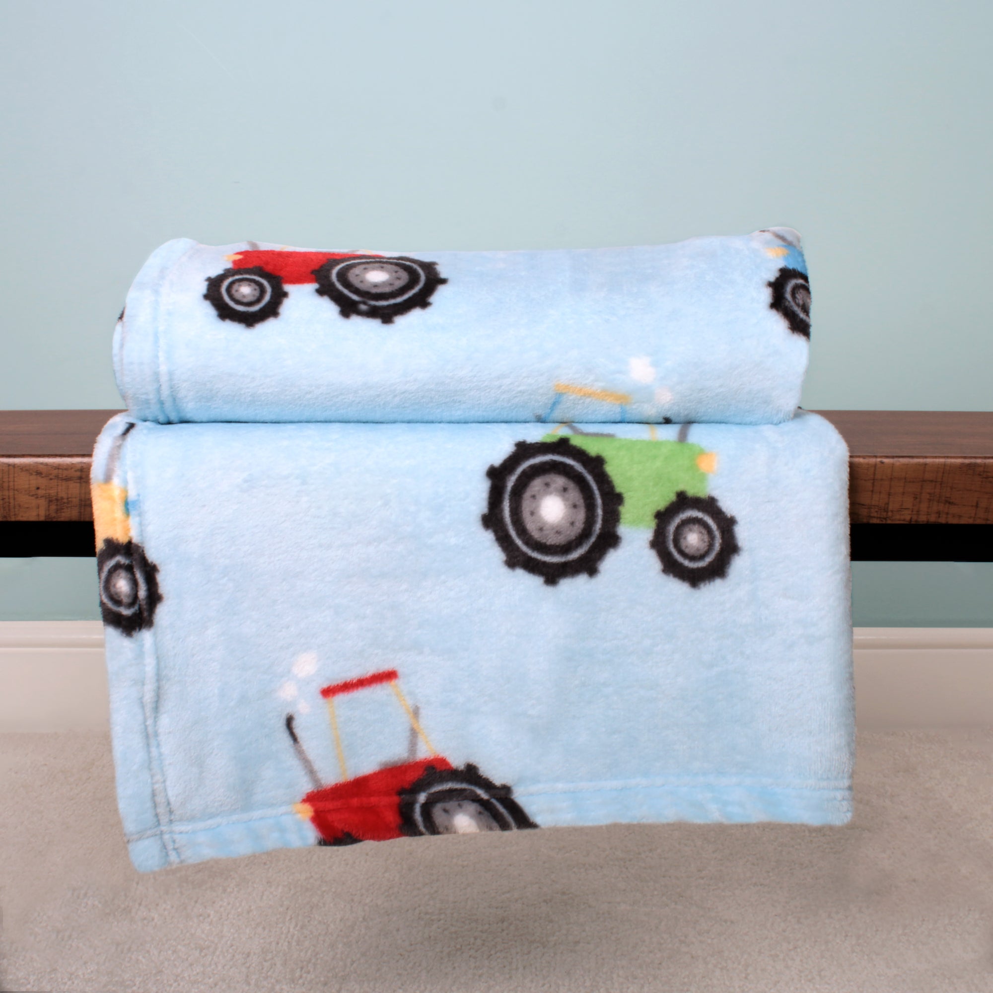 Farmyard Friends Throw by Bedlam in Blue 120 x 150cm - Throw - Bedlam