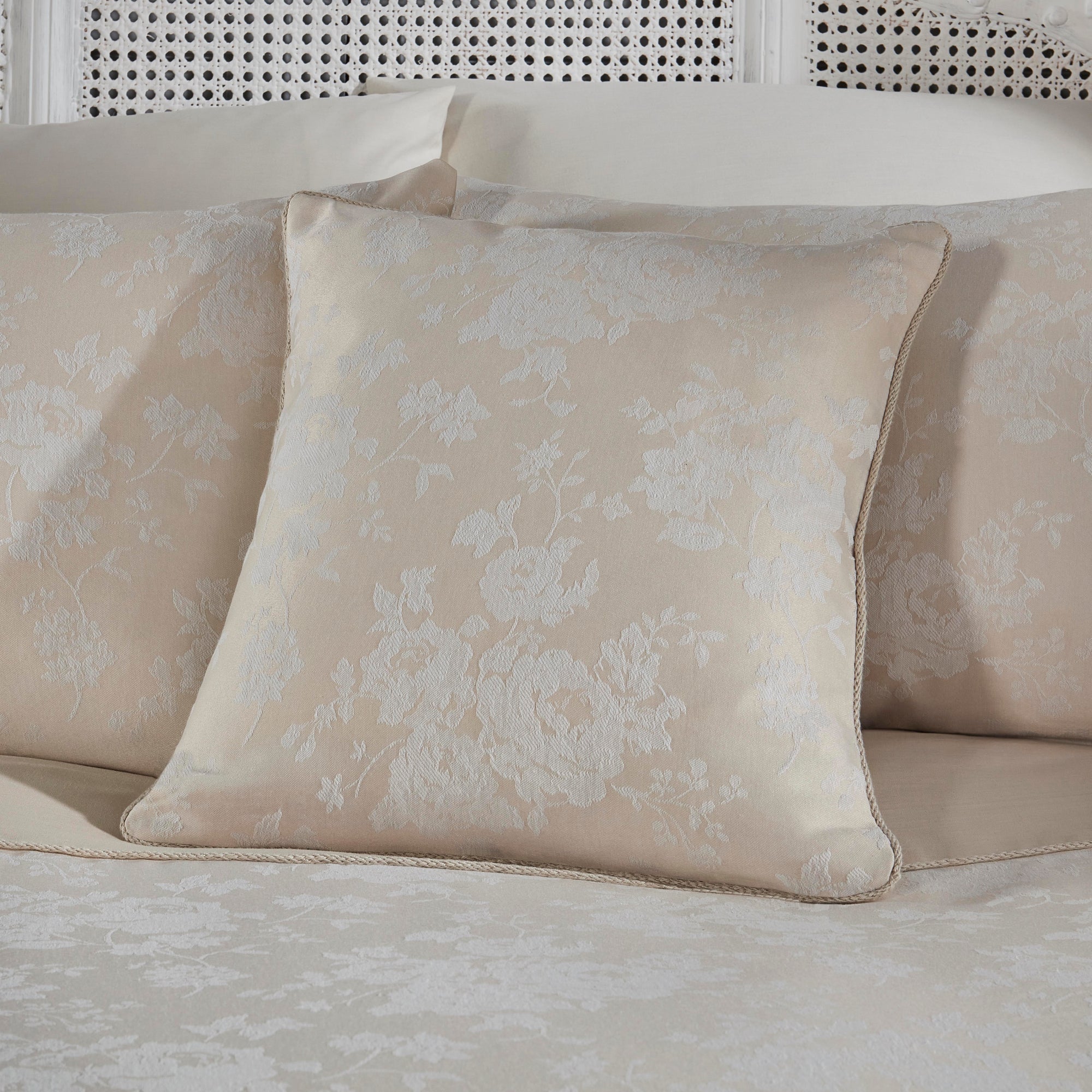 Imelda Filled Cushion by Dreams & Drapes Woven in Ivory 43 x 43cm - Filled Cushion - Dreams & Drapes Woven