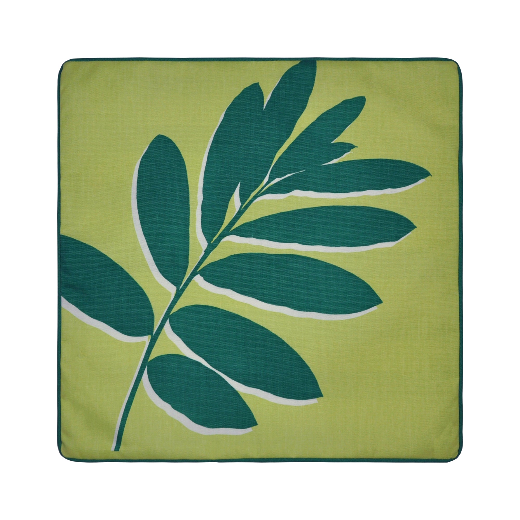 Leaf Print Filled Cushion by Fusion in Green 43 x 43cm - Filled Cushion - Fusion
