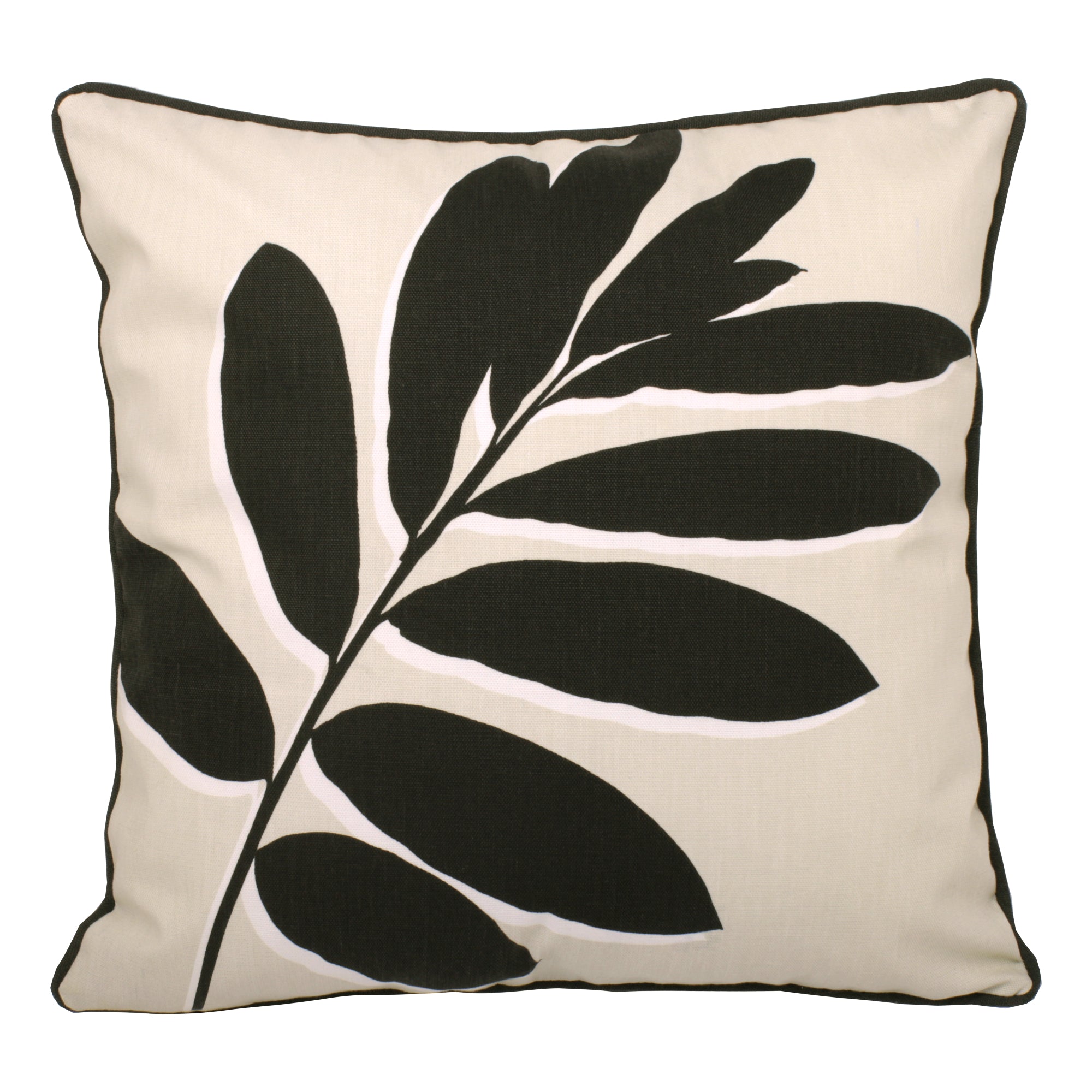Leaf Print Filled Cushion by Fusion in Natural 43 x 43cm - Filled Cushion - Fusion