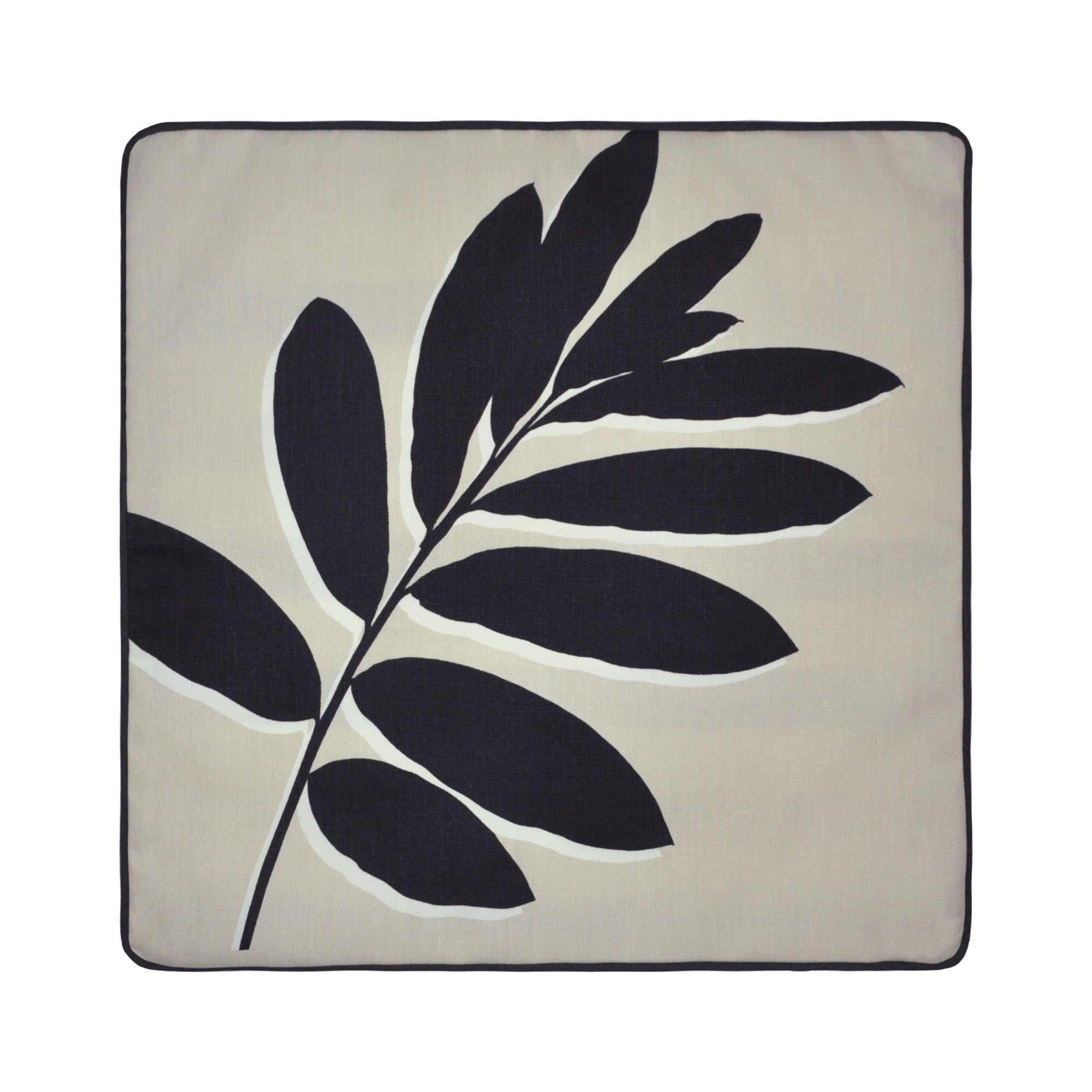 Leaf Print Filled Cushion by Fusion in Natural 43 x 43cm - Filled Cushion - Fusion