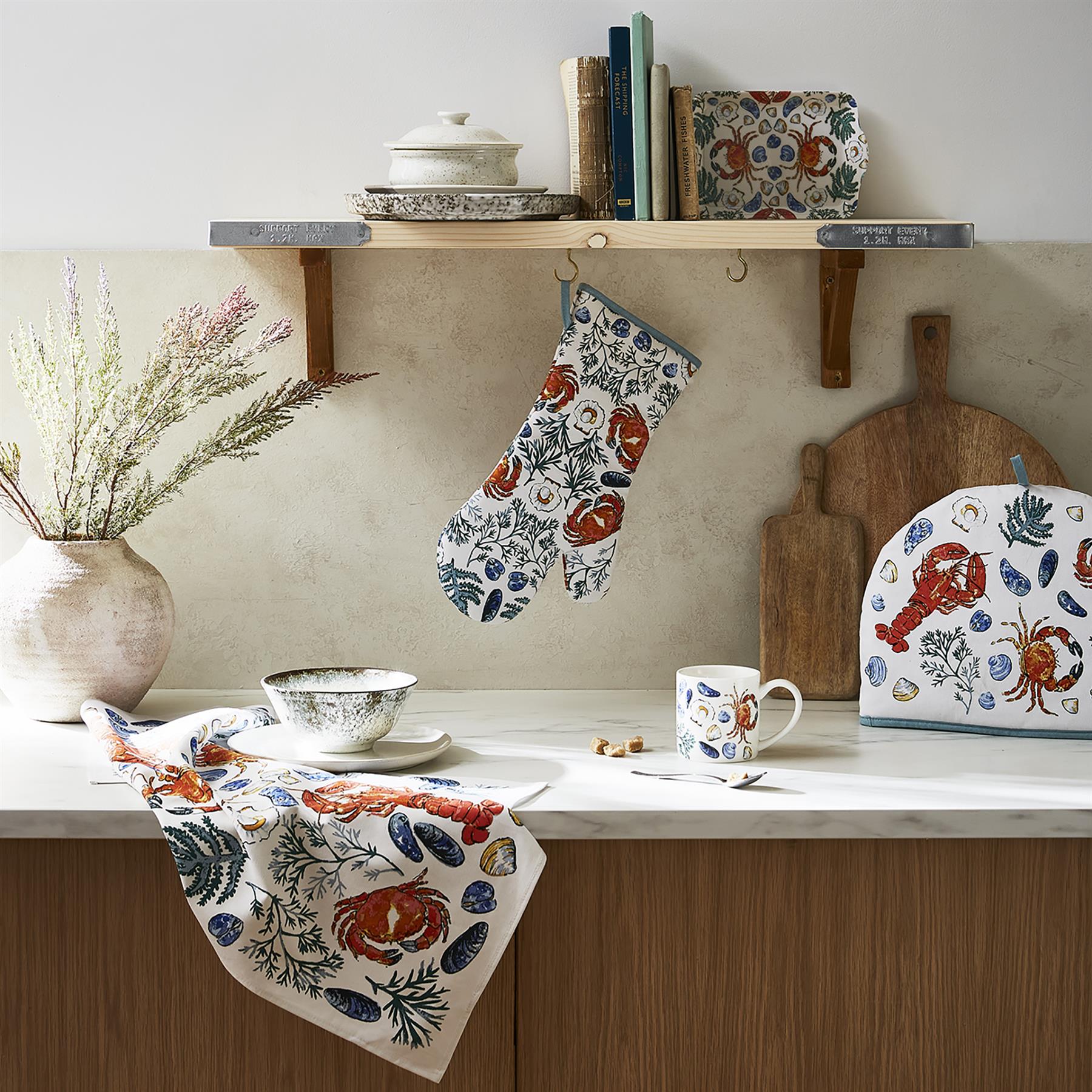 Ulster Weavers Shellfish Coasters - 4 Pack One Size in Green - Coaster - Ulster Weavers