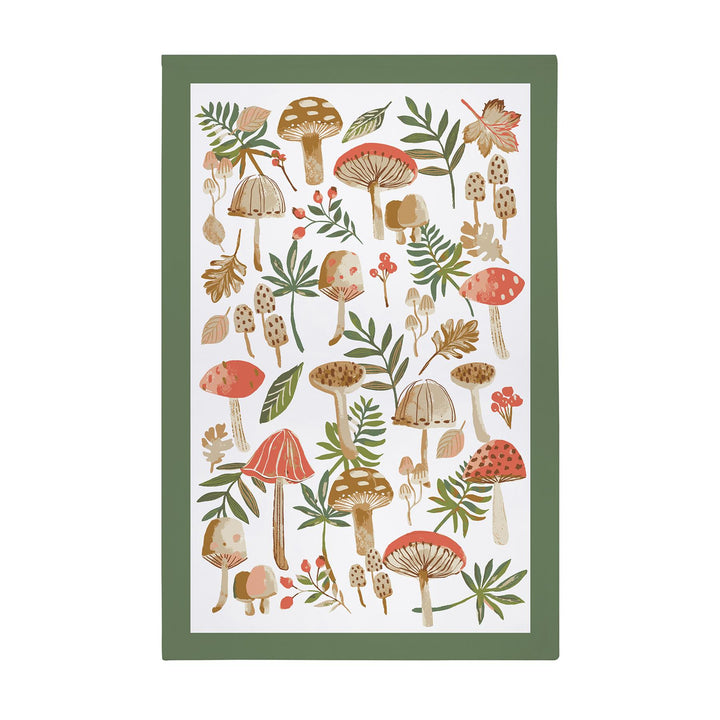 Ulster Weavers Mushrooms Tea Towel - Cotton One Size in Green - Tea Towel - Ulster Weavers