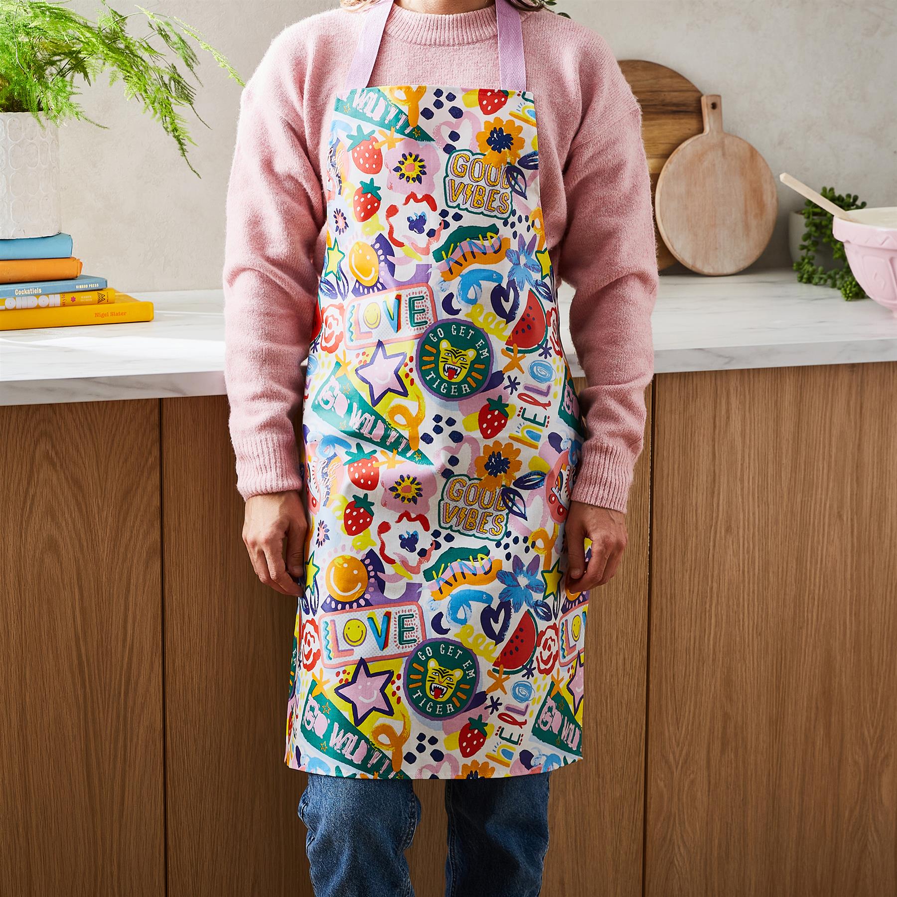 Ulster Weavers Good Vibes Apron - PVC - Teen One Size in Multi - Kids Apron - Ulster Weavers