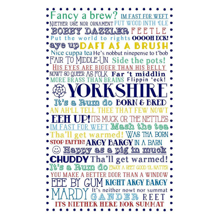 Ulster Weavers Cotton Tea Towel - Yorkshire Born and Bred (100% Cotton, Blue) - Tea Towel - Ulster Weavers