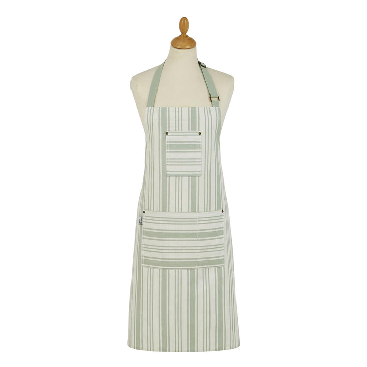 Ulster Weavers Sage Stripe Apron - Cotton One Size in Sage - Apron - Ulster Weavers