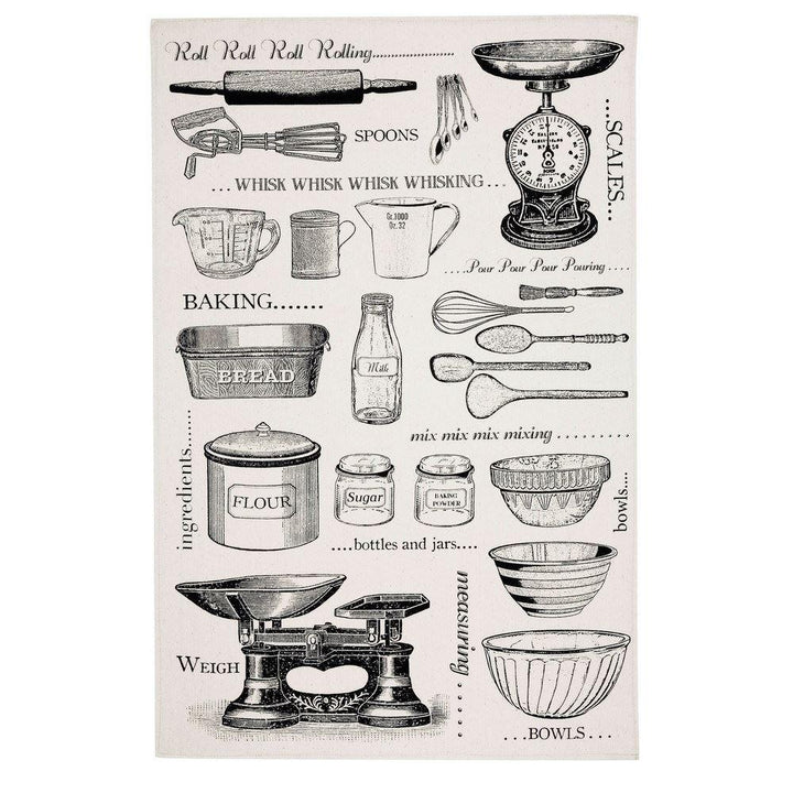 Ulster Weavers Cotton Tea Towel - Baking (100% Cotton, Black) - Tea Towel - Ulster Weavers